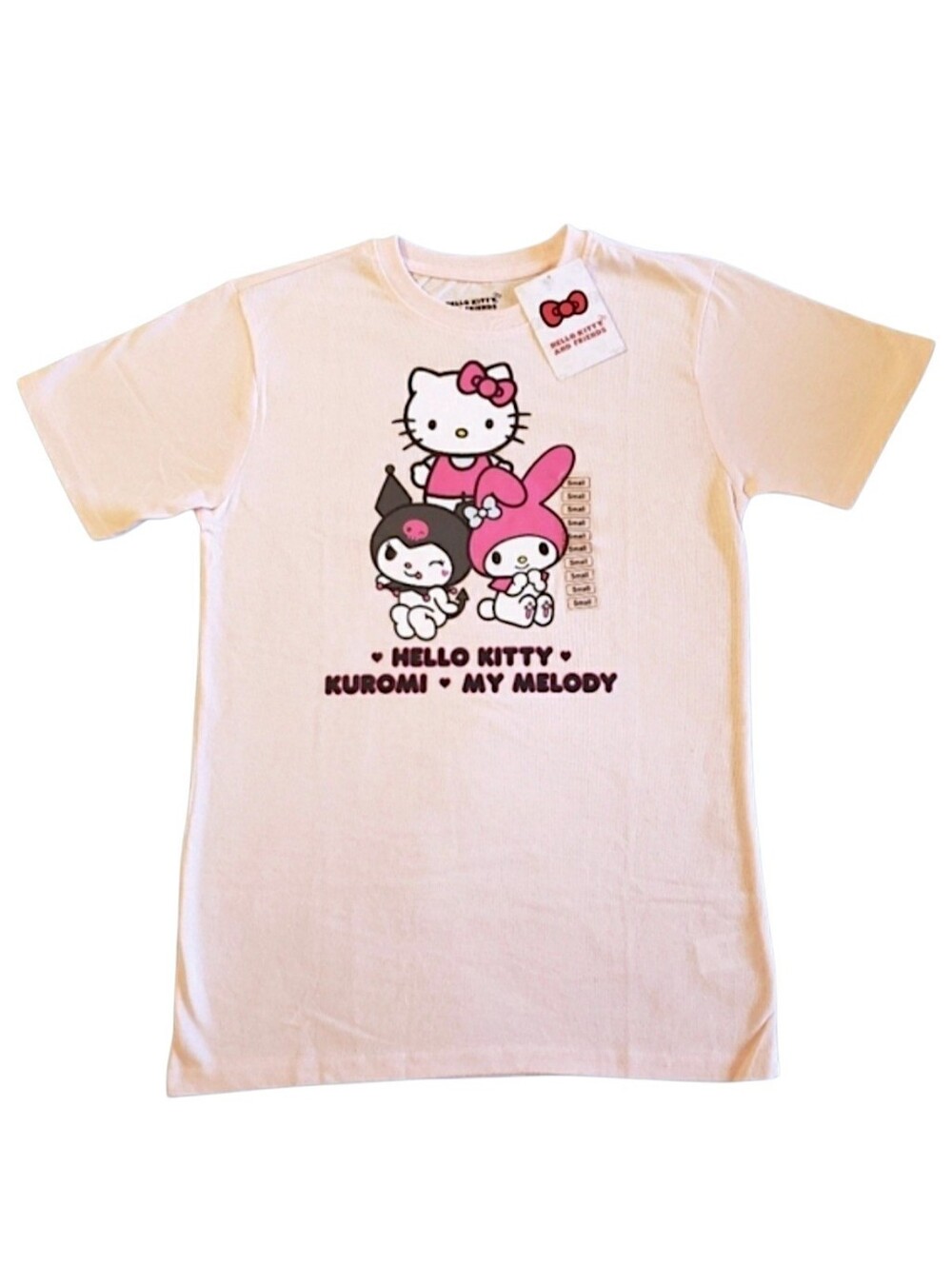 🎀 Hello Kitty, Kuromi, and My Melody Pink Graphic Tee T-Shirt (Adult S, Unisex)